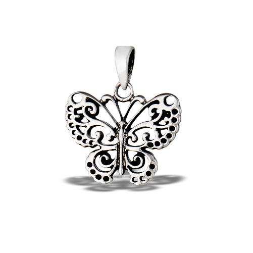 Sterling Silver Filigree Butterfly Pendant - Matador Diamond