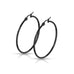 Stainless Steel Black IP Hoop Earrings - Matador Diamond