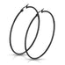 Stainless Steel Black IP Hoop Earrings - Matador Diamond