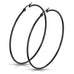 Stainless Steel Black IP Hoop Earrings - Matador Diamond