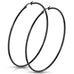 Stainless Steel Black IP Hoop Earrings - Matador Diamond