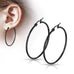 Stainless Steel Black IP Hoop Earrings - Matador Diamond