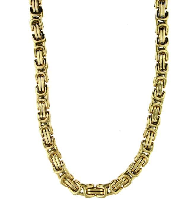 Stainless Steel Gold Byzantine Bracelet & Necklace - Matador Diamond