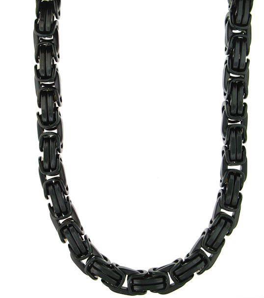 Black Stainless Steel Byzantine Bracelet - Matador Diamond