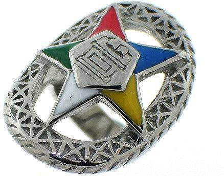 Stainless Steel Eastern Star Ring-Silver - Matador Diamond