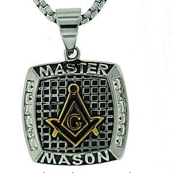 Stainless Steel Master Mason Pendant Necklace - Matador Diamond